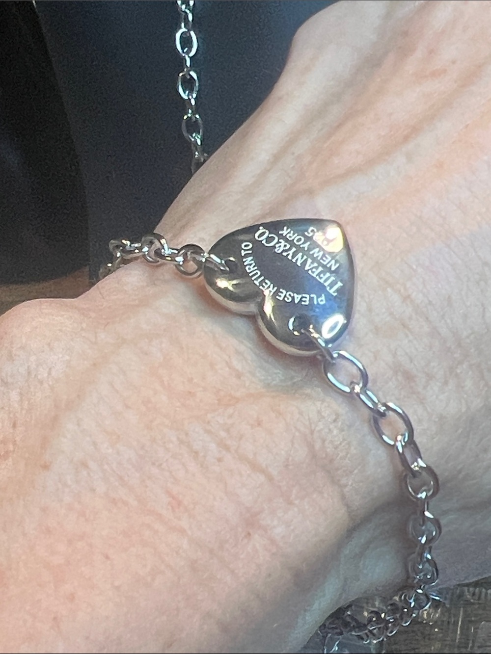 Heart Tag Bracelet in Silver Tone